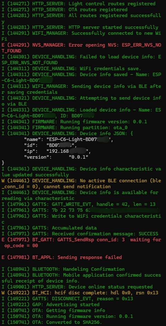 WiFi Set Up Logs