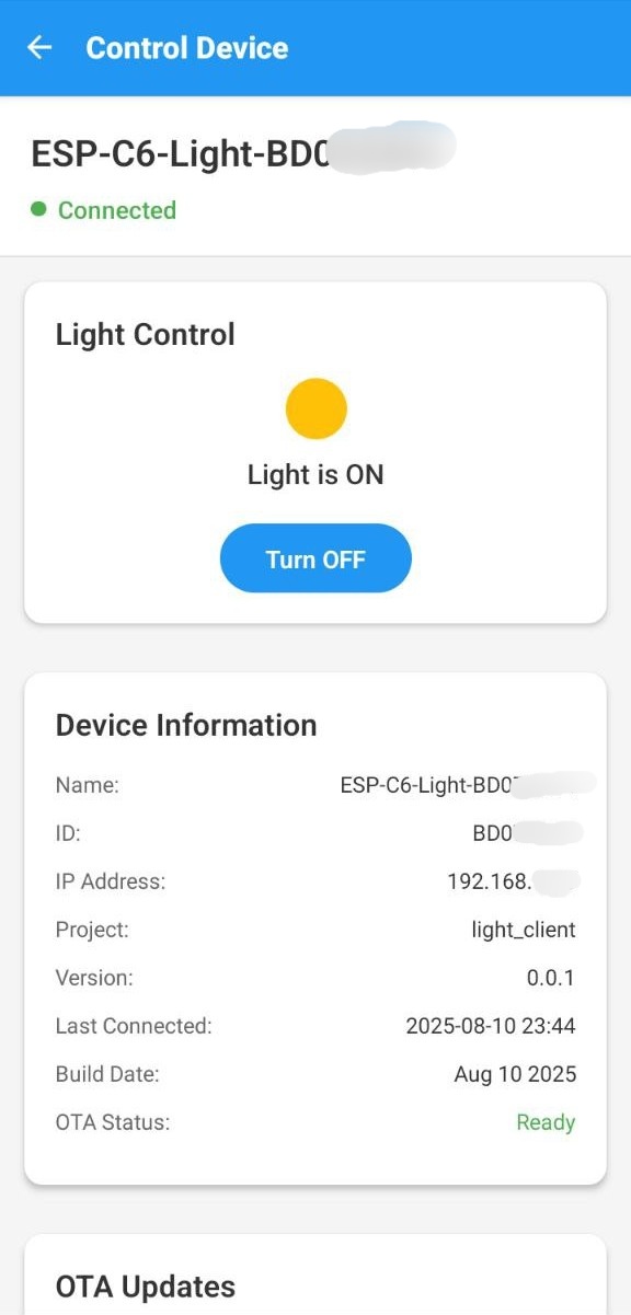 Device Control Screen